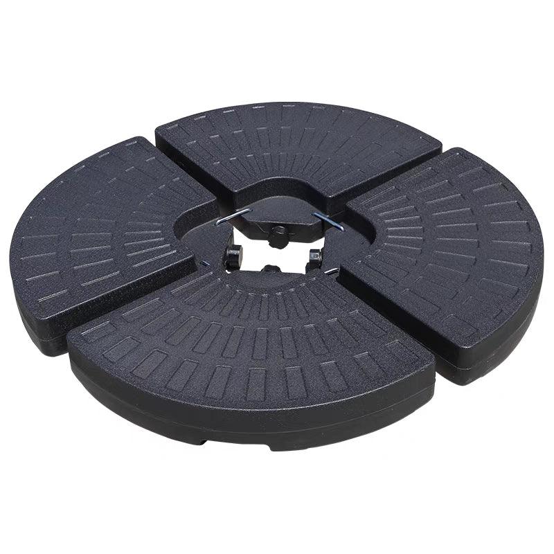 4 PCs Portable Round Parasol Base Umbrella Cross Stand Weights Holder Sand or Water Fillable - Parasol