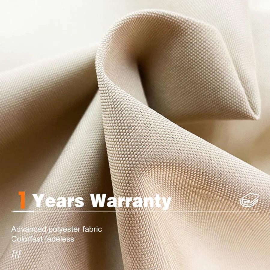 3M Roma Round aluminium double-topped umbrella with lights, 360°rotating offset patio umbrella, khaki - Parasol