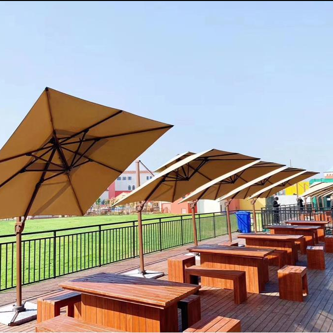 Roma 2.5M Cantilever Patio Umbrella 360° Rotation Double Top Square Umbrella, parasol with Cover