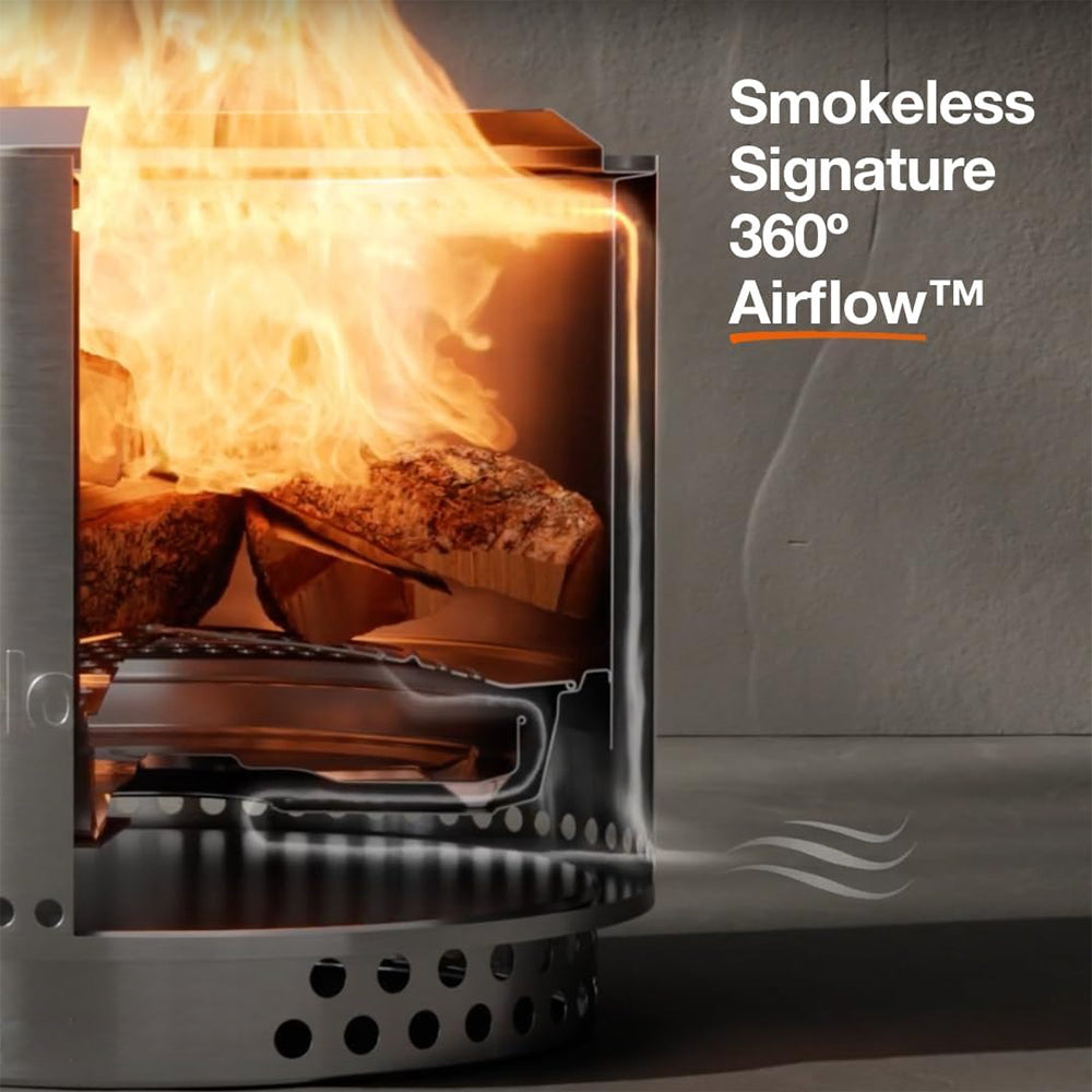 Smokeless Fire Pit for Garden - Portable Stainless Steel Wood Burning Fire Pit with Removable Ash Pan, 49.5 x 44.5 cm, 10 kg