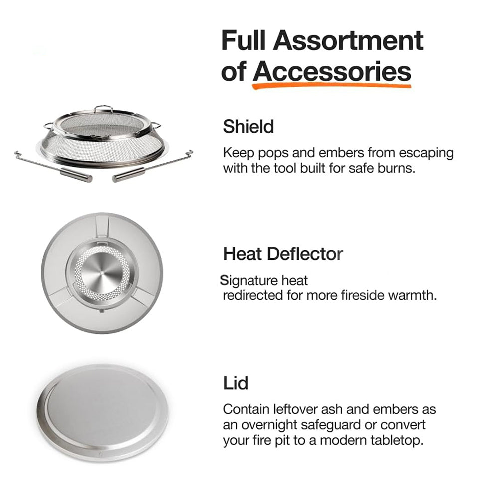 Smokeless Fire Pit for Garden - Portable Stainless Steel Wood Burning Fire Pit with Removable Ash Pan, 49.5 x 44.5 cm, 10 kg