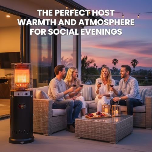 Gas Patio Heater 13kW - Portable Outdoor Heater with Wheels Outdoor Heater Kit