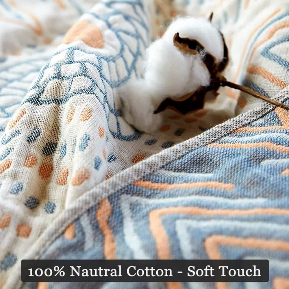 2-in-1 Southwestern Throw Blanket - Tribal Arrow Pattern, Woven Cotton reversible King Size Bedspread & Sofa Cover for Couch