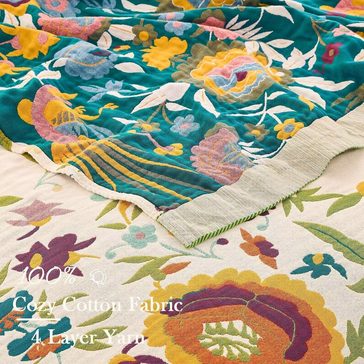 Boho Throw Blanket,Gold Phoenix Tapestry Throw - Luxury Oriental Floral Blanket with Golden Bird Art, Queen/King Size Metallic Jacquard Couch Cover for Elegant Home Decor