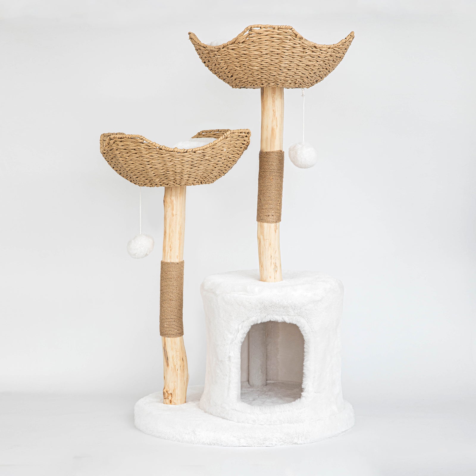 Modern Cat Tree for Indoor Cats Large Adult,Wooden Cat Tower for Large Cats with Scratching Post,Luxury Cat Condo