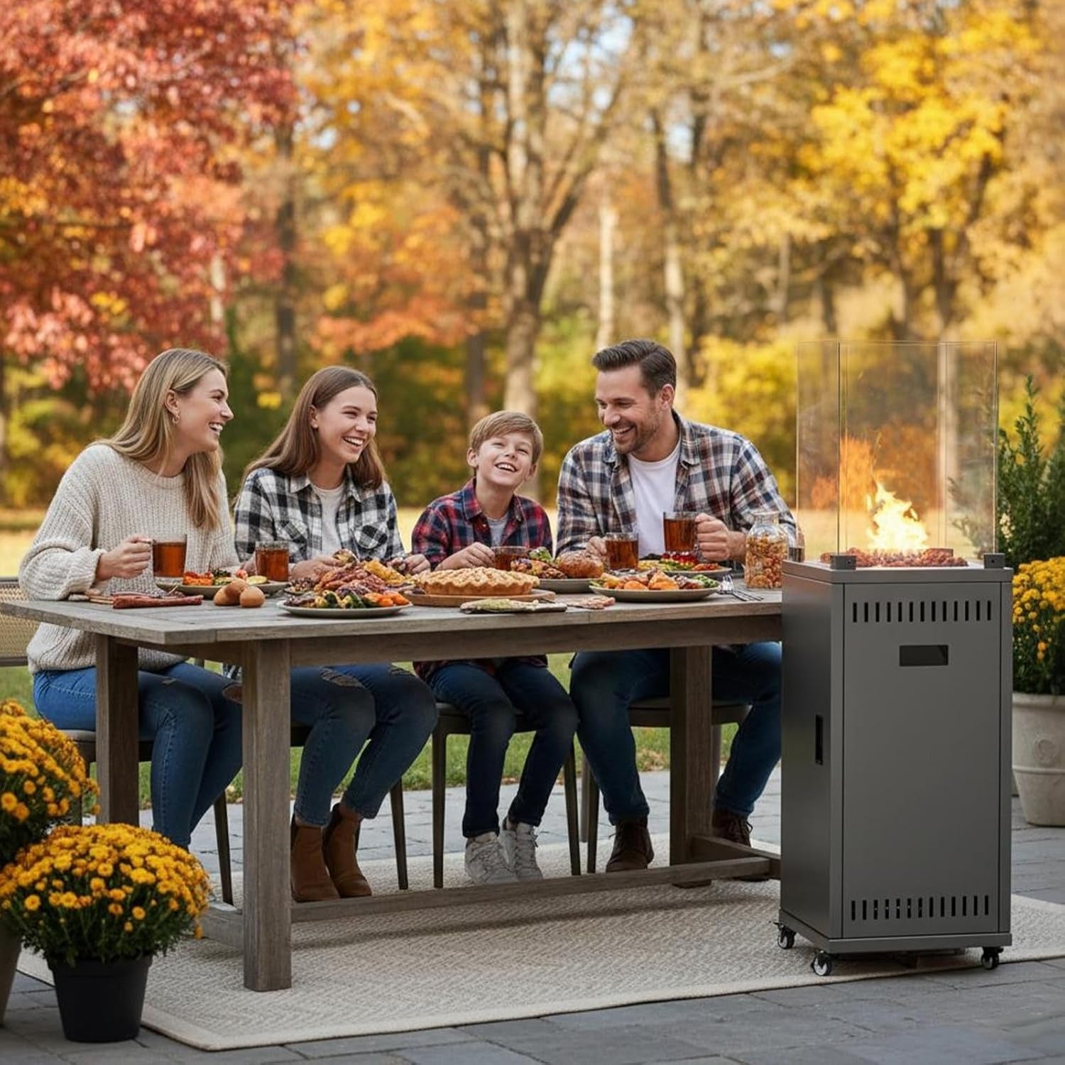 Powerful 13kW Outdoor Gas Heater | Patio & Garden Warmth Instant Warmth for UK Patios Wheeled Propane Heater for Gardens