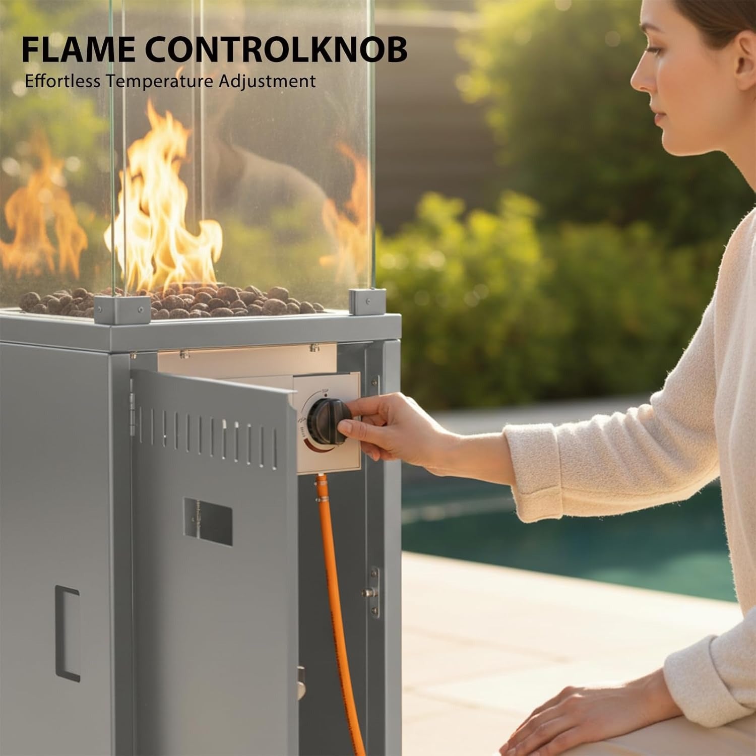 Powerful 13kW Outdoor Gas Heater | Patio & Garden Warmth Instant Warmth for UK Patios Wheeled Propane Heater for Gardens