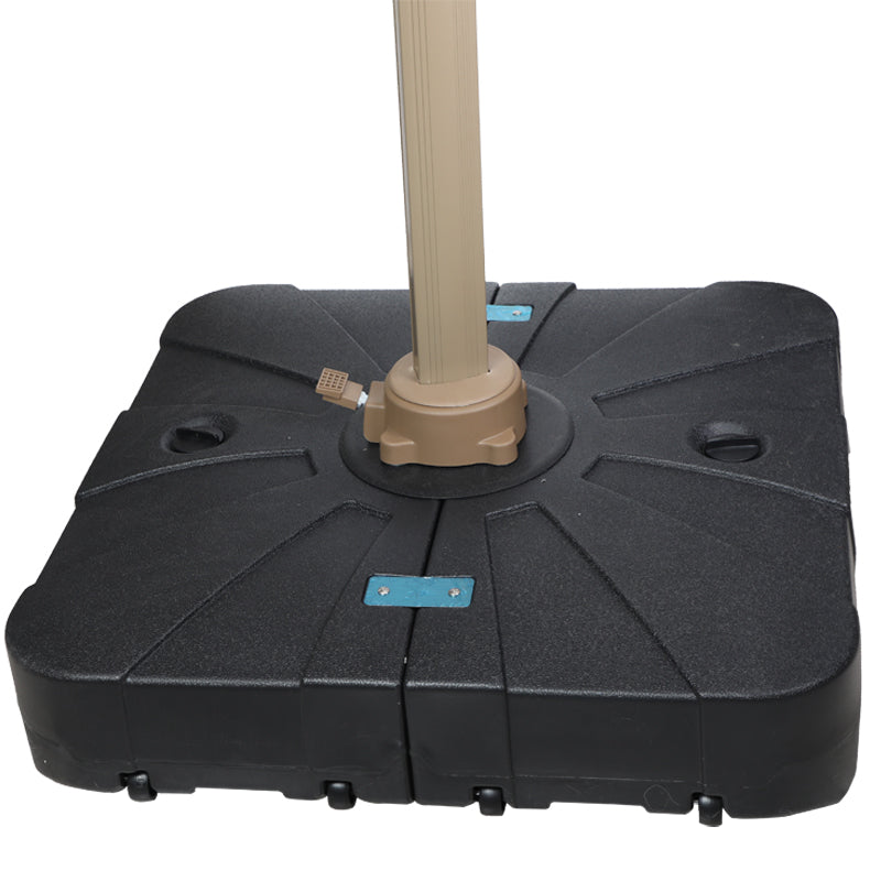 Patio Umbrella Stand Parasol Base With Wheels 15KG Square Black,Water and Sand Filled, Up to 100kg