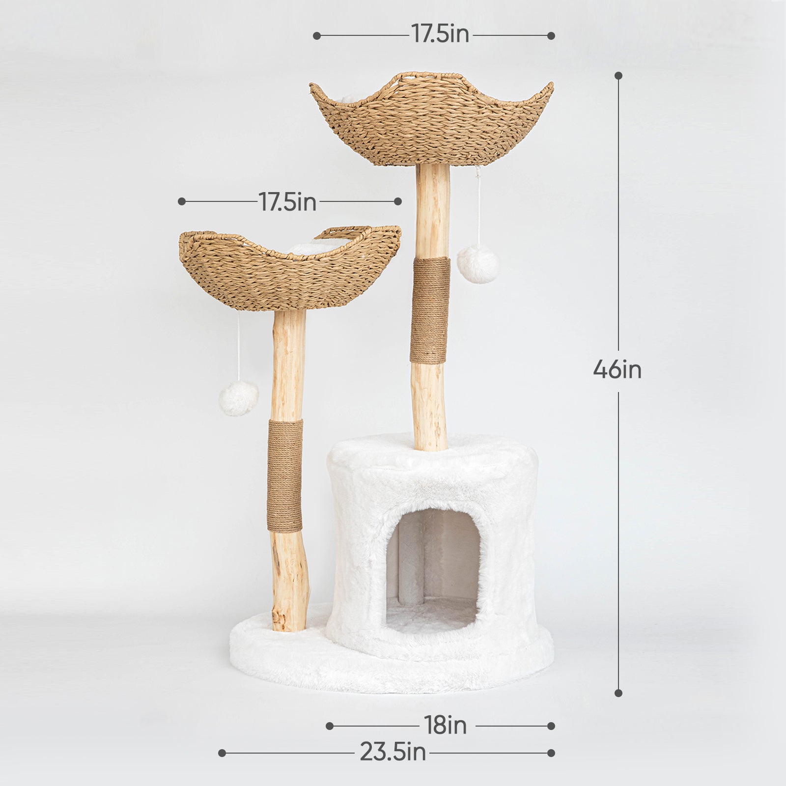 Modern Cat Tree for Indoor Cats Large Adult,Wooden Cat Tower for Large Cats with Scratching Post,Luxury Cat Condo