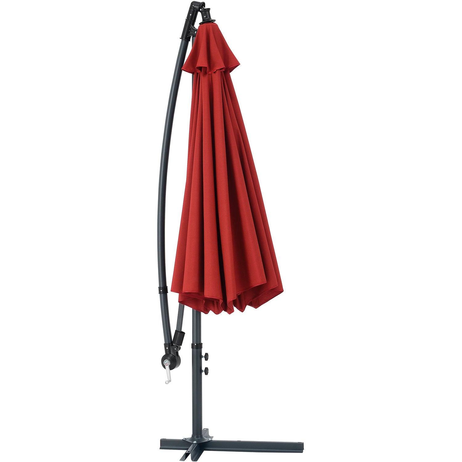 2.7/3M Banana Parasol™ Cantilever Umbrella Crank, Tilt and Cross Brace, Olefin Fabric with Lights - Parasol