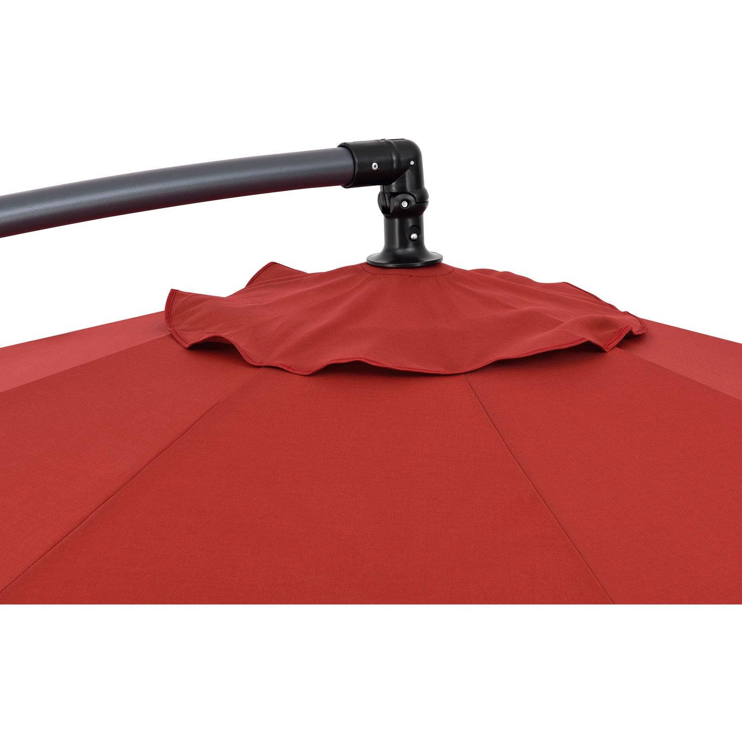 2.7/3M Banana Parasol™ Cantilever Umbrella Crank, Tilt and Cross Brace, Olefin Fabric with Lights - Parasol