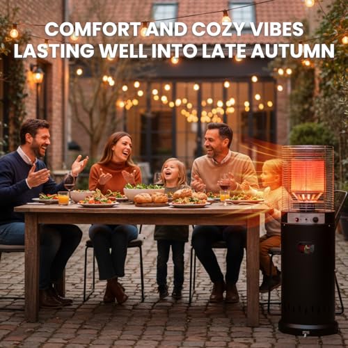 Gas Patio Heater 13kW - Portable Outdoor Heater with Wheels Outdoor Heater Kit