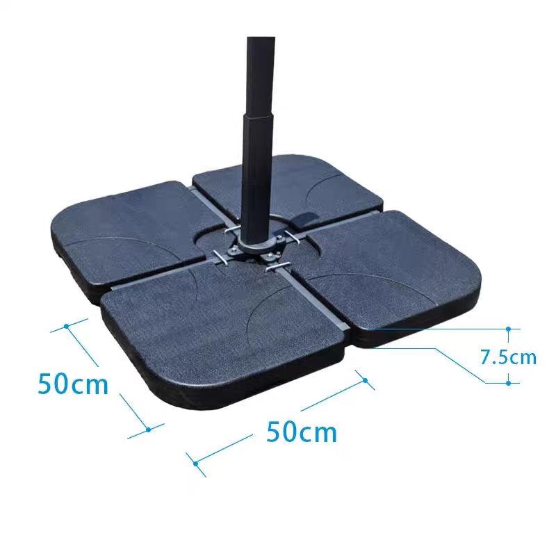 4 Pcs Heavy Duty Plastic Umbrella Weight Base-Black, Parasol Base Stand Weights for Cantilever Parasols, Water and Sand Filled - Parasol