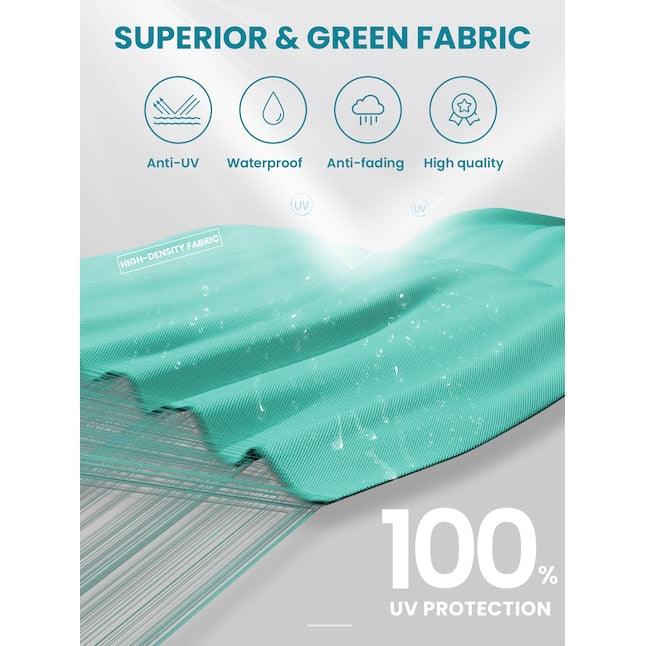 Cantilever Patio Umbrella Roma 2.5M Double Top Square Umbrella,360° Rotation, Dark Green with Light - Parasol