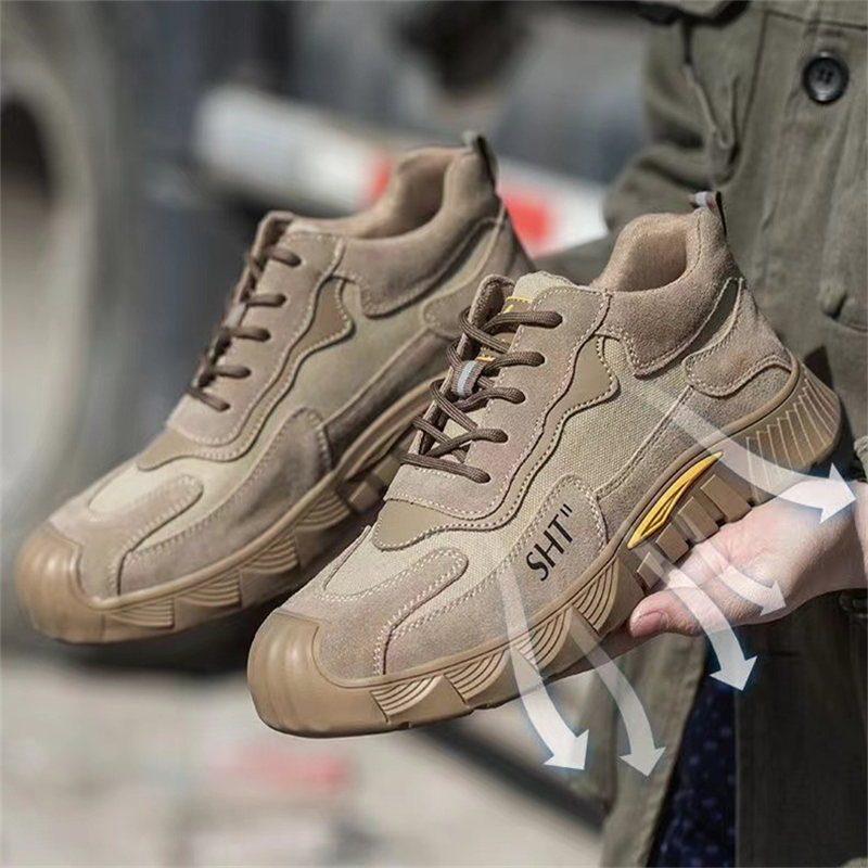 Lightweight  Low-heeled Steel Toe Labor Safety Work Shoes
